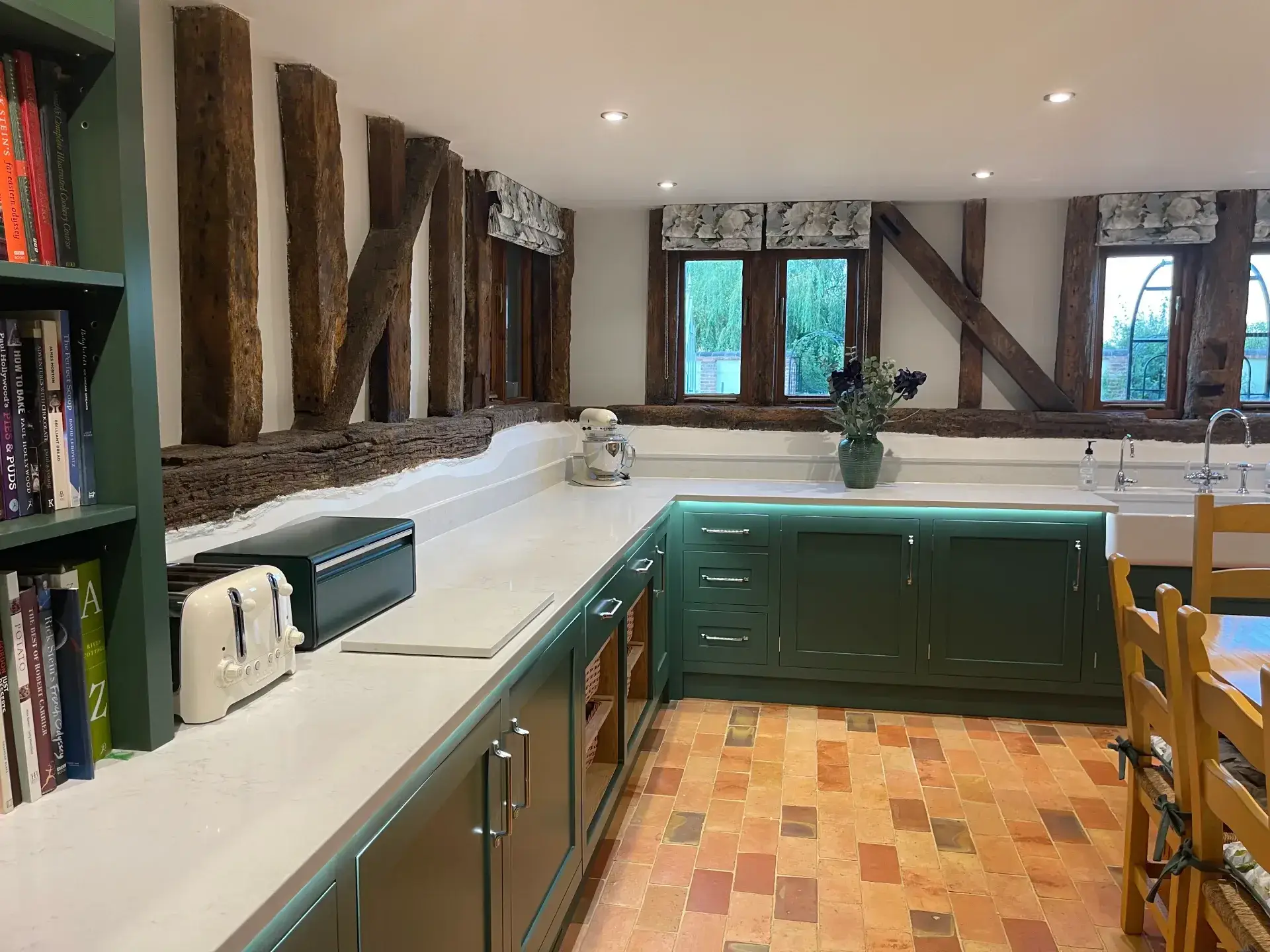 Modern Kitchen With Rustic Wooden Beams