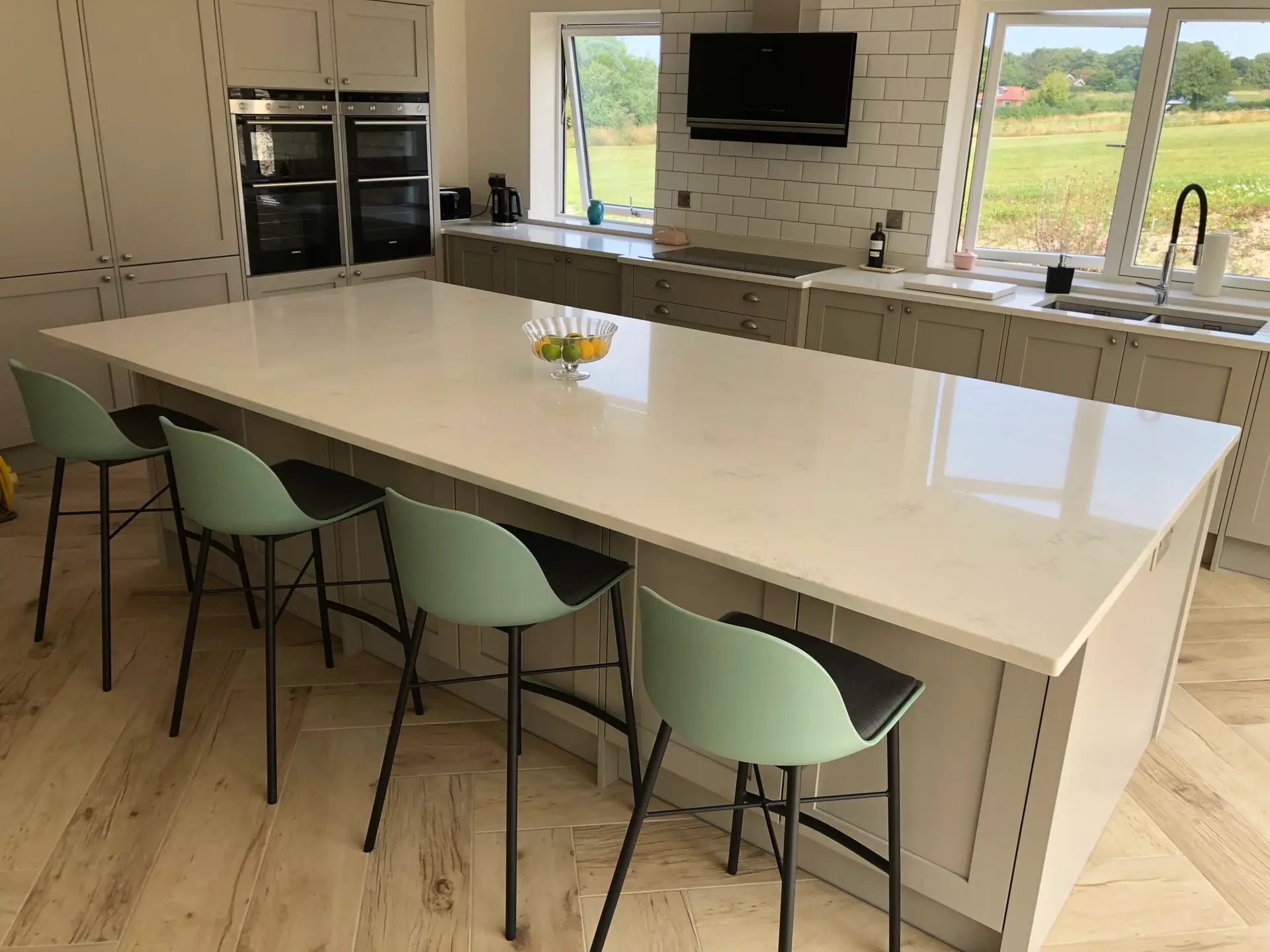 Modern Kitchen With Large Island Seating.