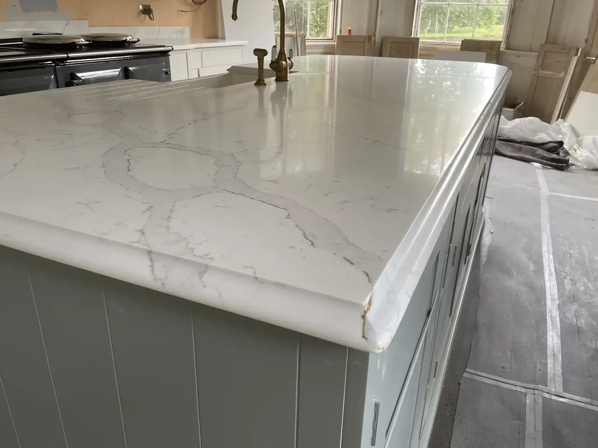 Elegant Marble Kitchen Worktop Installation
