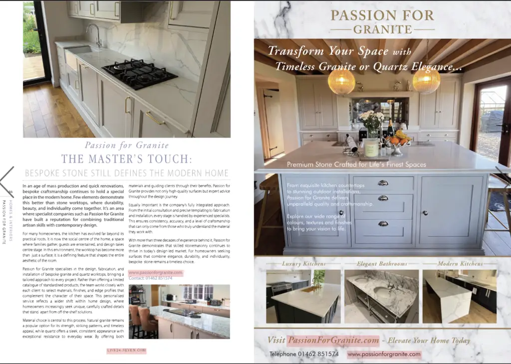 Elegant Kitchen Design Featuring Granite Surfaces.