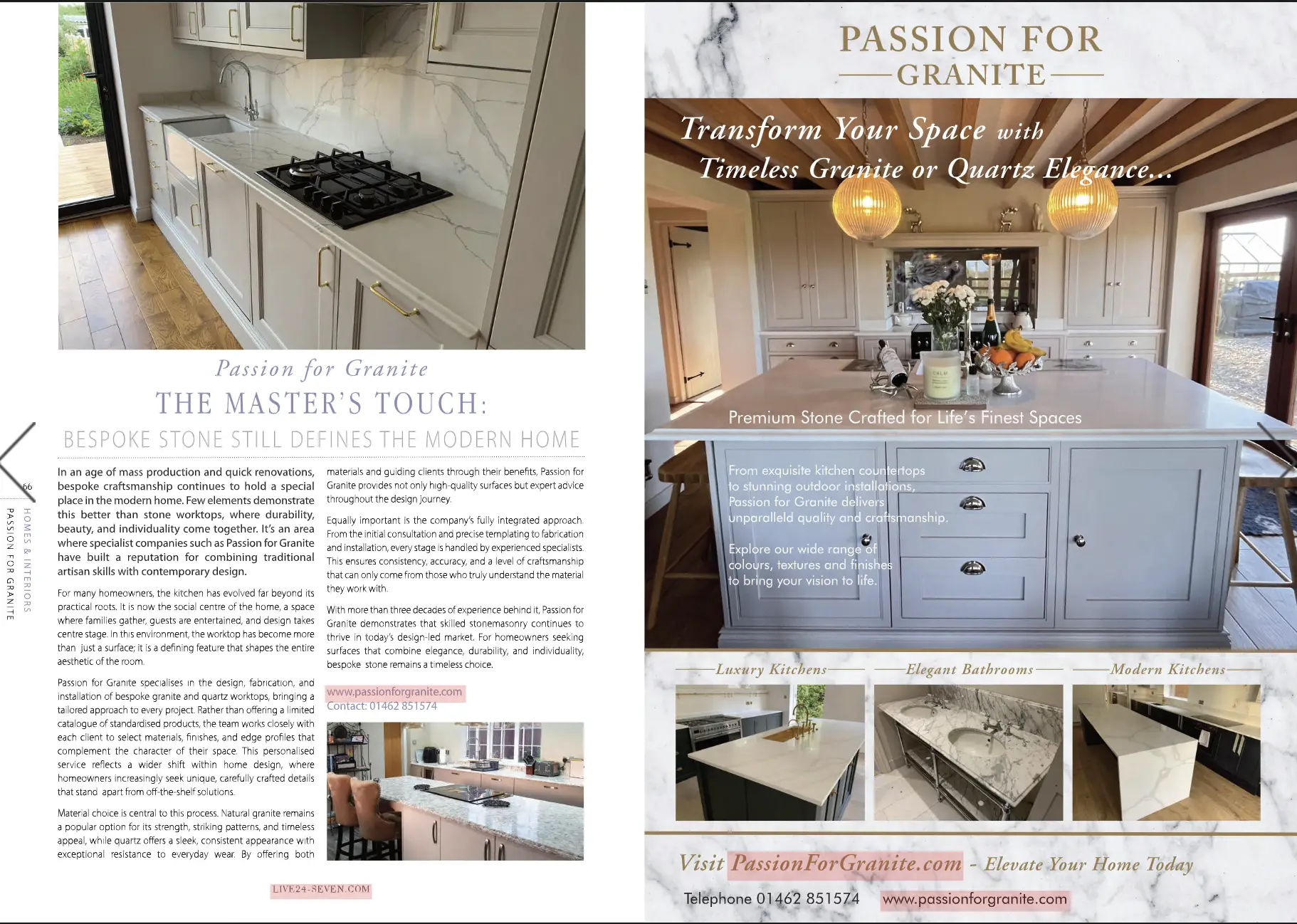 Elegant Kitchen Design Featuring Granite Surfaces.